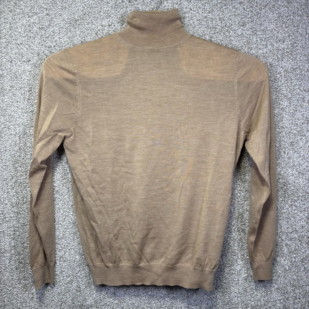 Suitsupply Sweater Mens Large Beige Merino Wool Turtleneck Knit Lightweight